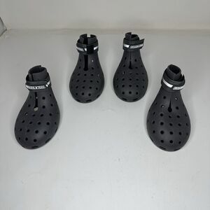 Arcadia Trail Dog Boots XL Set of 4 Black Crocs-Style Protective Paw Shoes